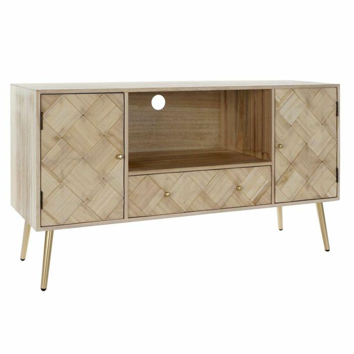 Mueble de TV DKD Home Decor 118 x 40 x 65 cm Metal Marrón claro Madera de Paulonia Pino Mueble de TV DKD Home Decor 118 x 40 x 65 cm Metal Marrón claro Madera de Paulonia Pino