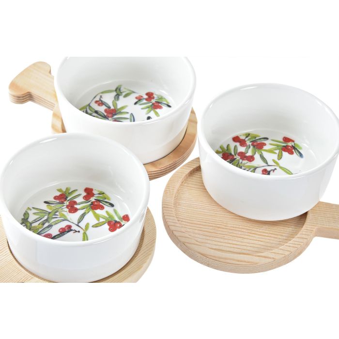 DKD Home Decor Set de 3 Platos de Aperitivo de Navidad Tradicional en Gres y Bambú, Colores Rojo y Natural, Medidas 31x11.7x4.7 cm 2 DKD Home Decor Set de 3 Platos de Aperitivo de Navidad Tradicional en Gres y Bambú, Colores Rojo y Natural, Medidas 31x11.7x4.7 cm 2