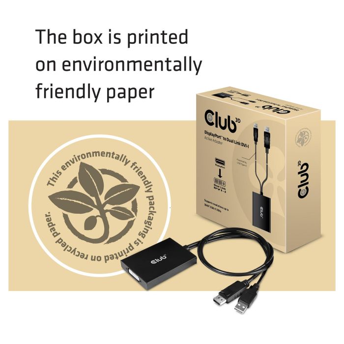 Club3D Adaptador DisplayPort a DVI-D (Active Dual Link) CAC-1010, 0.6m, Negro/Blanco, Soporta 4K 5