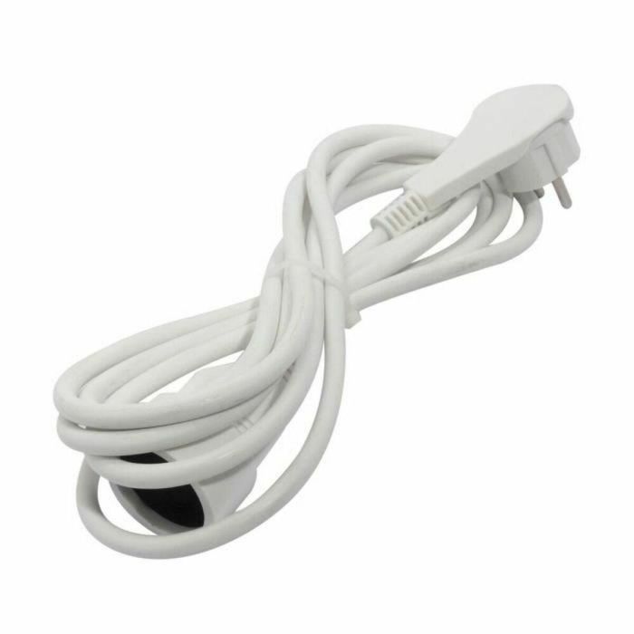 Chacon Cable alargador HO5VVF 3 x 1,5 mm² - 3 m - Enchufe plano - Blanco