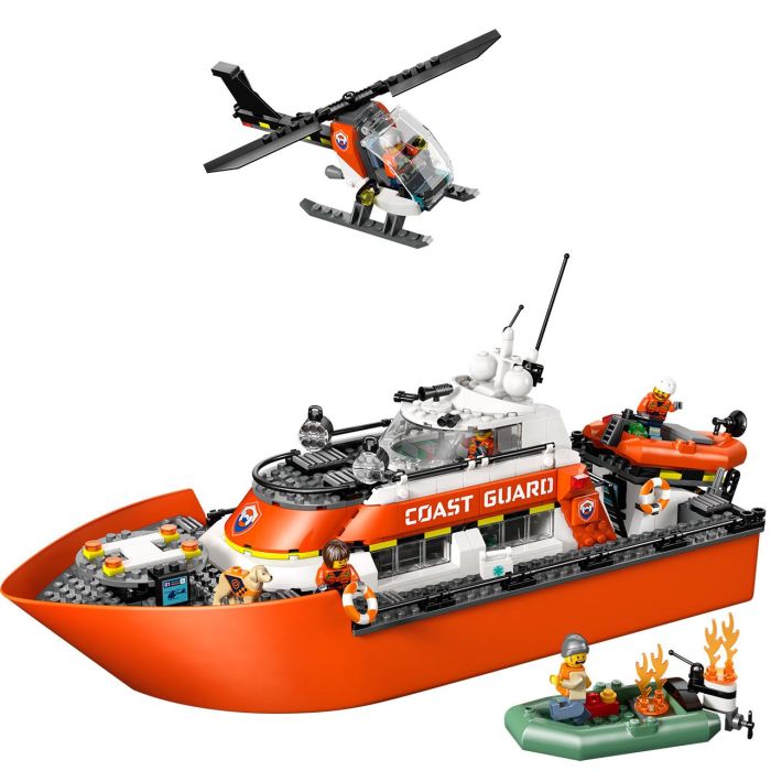 LEGO City Barco y Helicóptero de Guardacostas 60504, Juguete de Construcción con 742 Piezas para Niños +7 Años 1 LEGO City Barco y Helicóptero de Guardacostas 60504, Juguete de Construcción con 742 Piezas para Niños +7 Años 1