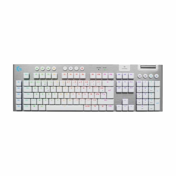 Teclado para juegos - inalámbrico - Logitech G - G915 X - Interruptor táctil - AZERTY - Blanco