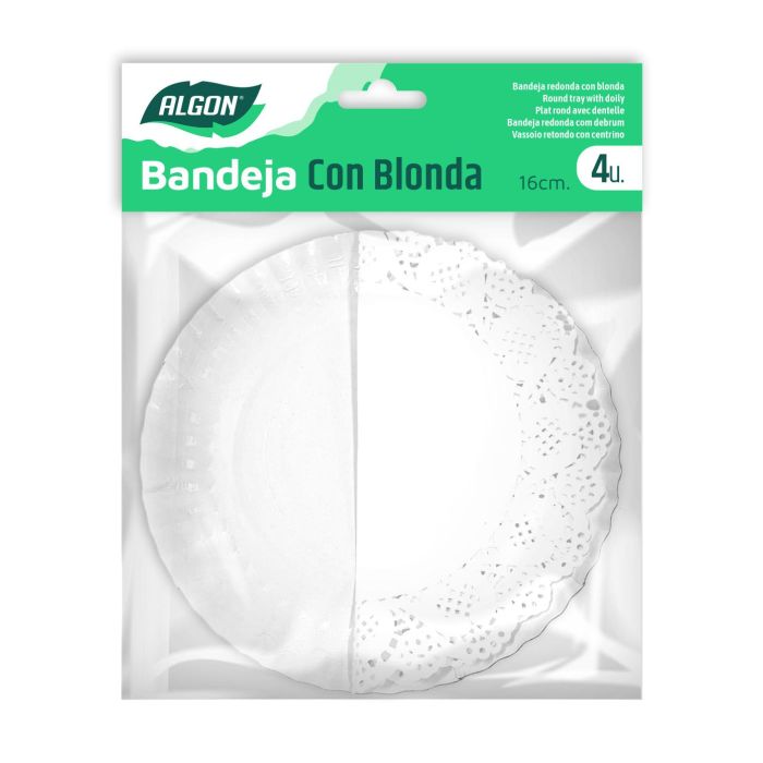Set de 4 Bandejas Redondas con Blonda 16 cm Algon (48 Cajas) 2 Set de 4 Bandejas Redondas con Blonda 16 cm Algon (48 Cajas) 2