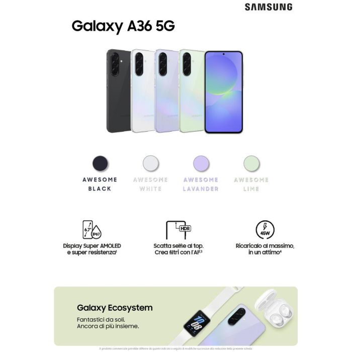Samsung Galaxy A36 EE 128GB 6GB RAM 5G Negro 1