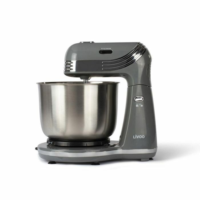 Livoo DOP137G Robot Pastelero Multifunción con Cuenco Acero Inoxidable 3L, 6 Velocidades, Batidor, Gancho Amasar, Gris Livoo DOP137G Robot Pastelero Multifunción con Cuenco Acero Inoxidable 3L, 6 Velocidades, Batidor, Gancho Amasar, Gris