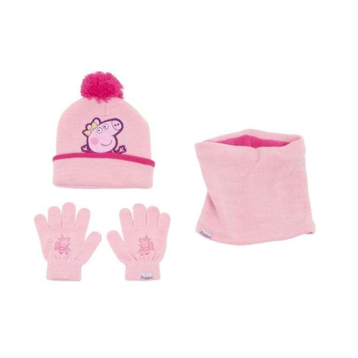 Gorro, Guantes y Braga de Cuello Peppa Pig Cosy corner Rosa 1