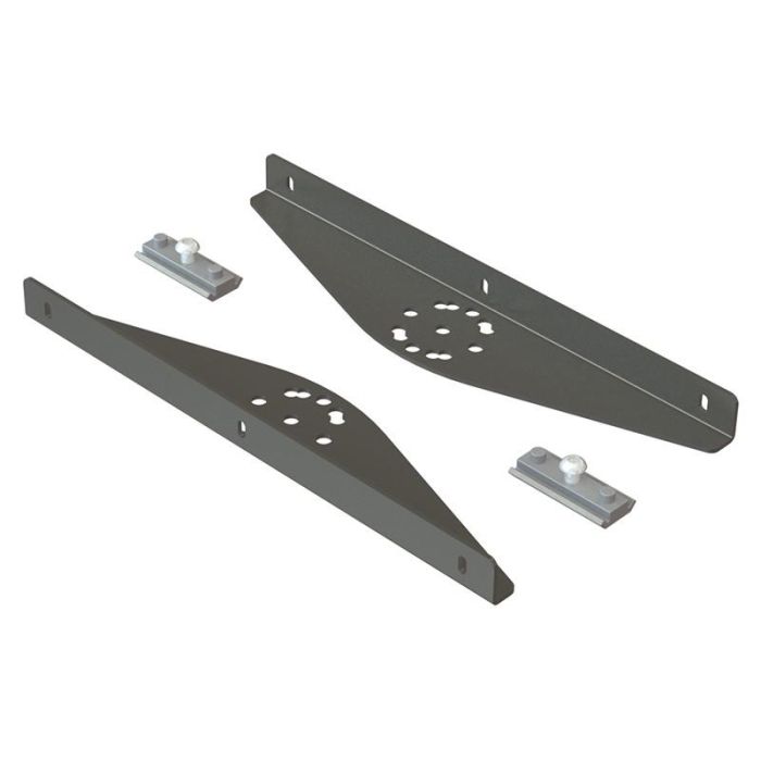 Herrajes Alk - Juego 2 Soportes Regulables para Estante, Hierro, Acabado Aluminio RAL 9006, 260mm, 5 Posiciones