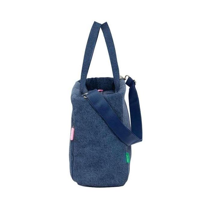 Bolso Benetton Denim Azul 40 x 31 x 17 cm 1