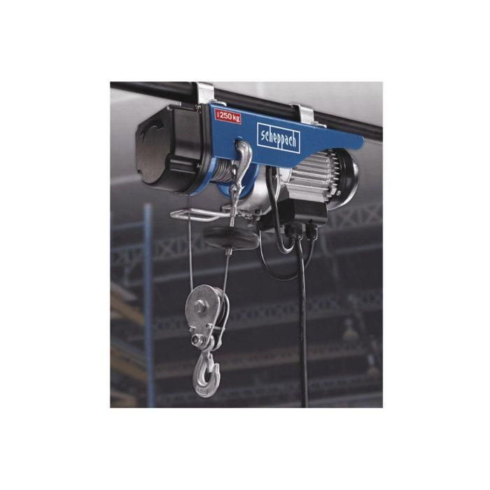 Scheppach HRS250 Polipasto eléctrico 125/250 kg de capacidad, altura de elevación 12/6 m 1