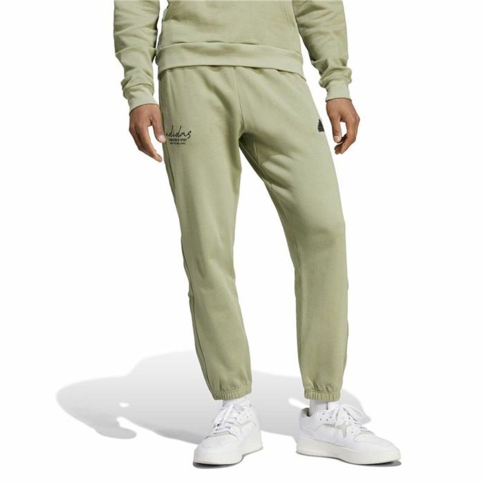 Pantalón Largo Deportivo Adidas Brand Love French Terry Verde Hombre 4