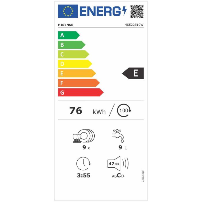 Lavavajillas Hisense HS522E10W 1