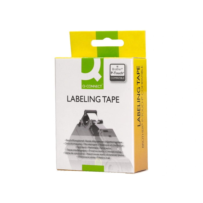 Q-connect Cinta TZe-251 Blanco-Negro 24mm Longitud 8mt Compatible Brother Consumible Rotuladora 7