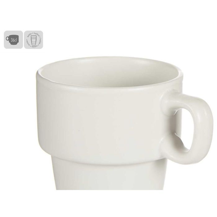 Taza Desayuno Porcelana Apilable Blanco 36Cl Vessia 8X10CM (24 Unidades) 3 Taza Desayuno Porcelana Apilable Blanco 36Cl Vessia 8X10CM (24 Unidades) 3