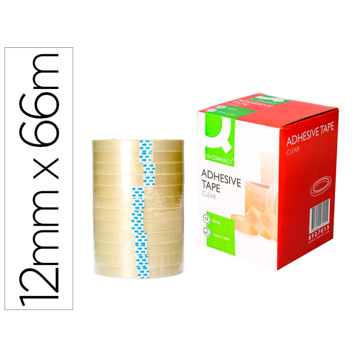 Q-connect Cinta adhesiva transparente 66 mt x 12 mm para embalar 0 Q-connect Cinta adhesiva transparente 66 mt x 12 mm para embalar 0