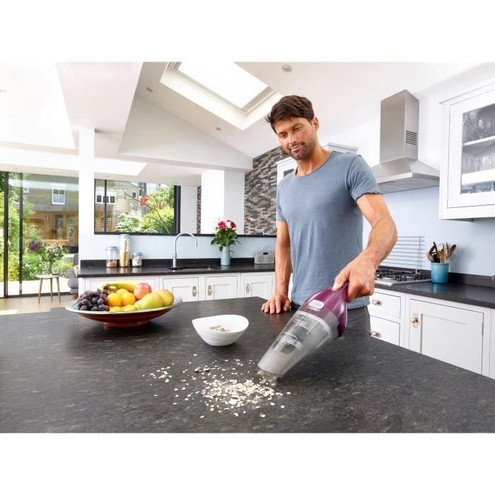 Aspirador de mano inalámbrico - BLACK & DECKER - NVC115W-QW - 8 AW - 3,6 V 1,5 Ah - Burdeos 4 Aspirador de mano inalámbrico - BLACK & DECKER - NVC115W-QW - 8 AW - 3,6 V 1,5 Ah - Burdeos 4