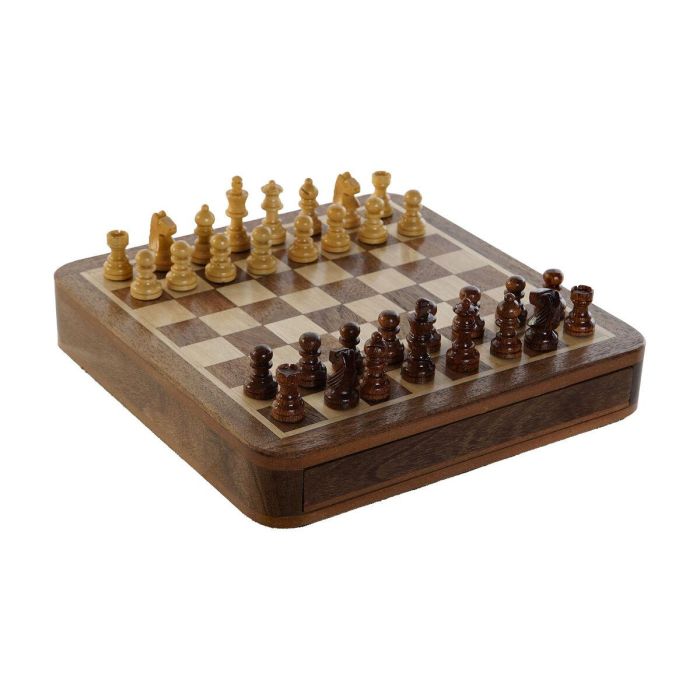 Juego Colonial DKD Home Decor Natural Marron 18 x 3 x 18 cm Set de 2