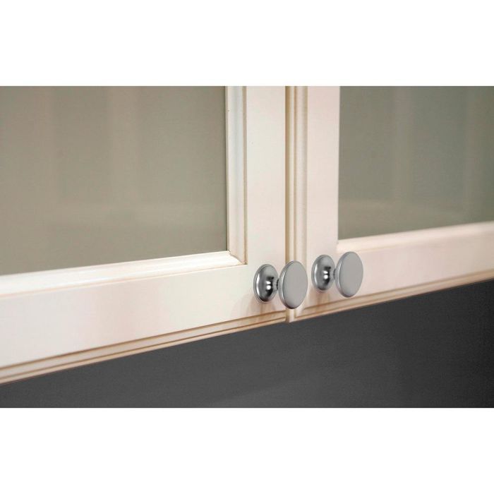 Blister con 4 pomos redondos para mueble fabricado en zamak acabado cromo mate mod.756 ø33mm rei 3 Blister con 4 pomos redondos para mueble fabricado en zamak acabado cromo mate mod.756 ø33mm rei 3