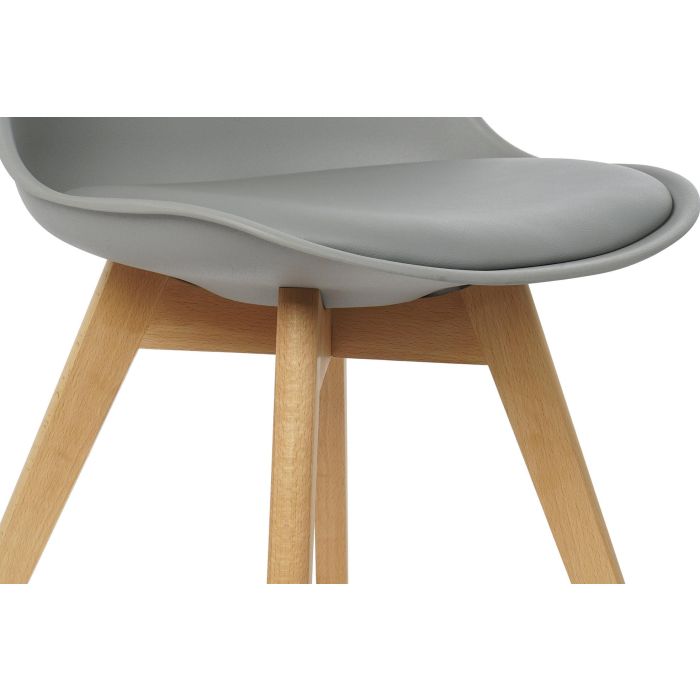 DKD Home Decor Silla Jiete basics Scandi Gris Natural 48 x 83 x 55 cm PP PU Haya Espuma 3