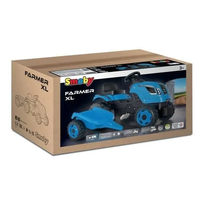 Smoby Tractor de Pedales Farmer XL con Remolque - Azul SMO3032167101297 4
