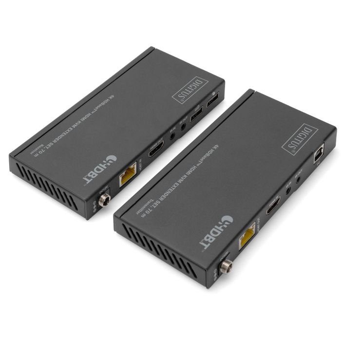 DIGITUS 4K HDBaseT 1x4 HDMI KVM Extender Set. 70m 2