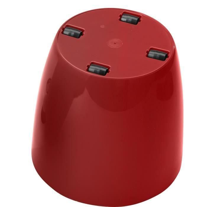 Maceta brillante - GARDEN ID - Rojo Brillante con ruedas - 35 x 32 cm - Aspecto cerámico - Impermeable - Fácil de mover 1