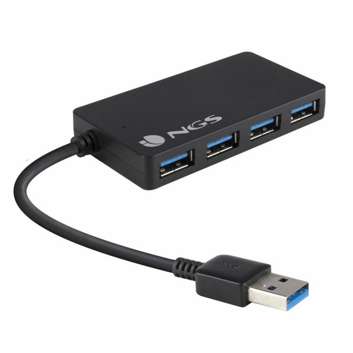 NGS Hub Ihub 3.0 4 Puertos USB, Compatible con USB 1.1, 2.0 y 3.0, Transferencia hasta 5 Gbps