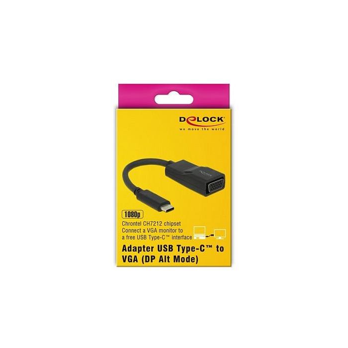 DeLOCK 63923 Adaptador USB-C a VGA, DisplayPort Alt Mode, Resolución 1920x1200 Pixeles, CH7212, Negro 2 DeLOCK 63923 Adaptador USB-C a VGA, DisplayPort Alt Mode, Resolución 1920x1200 Pixeles, CH7212, Negro 2