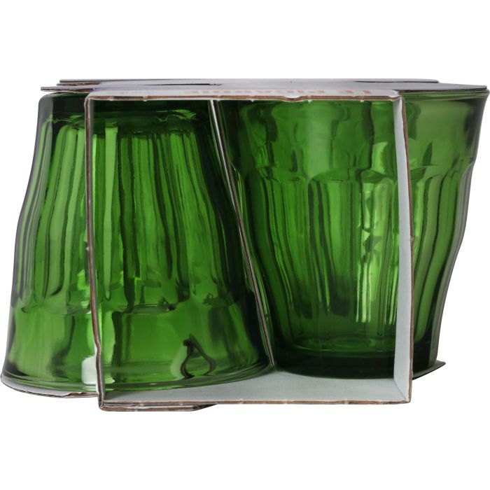 Duralex Set 4 Vasos Picardie 25 cl Verdes - Vasos de vidrio templado para bebida (12 Cajas)