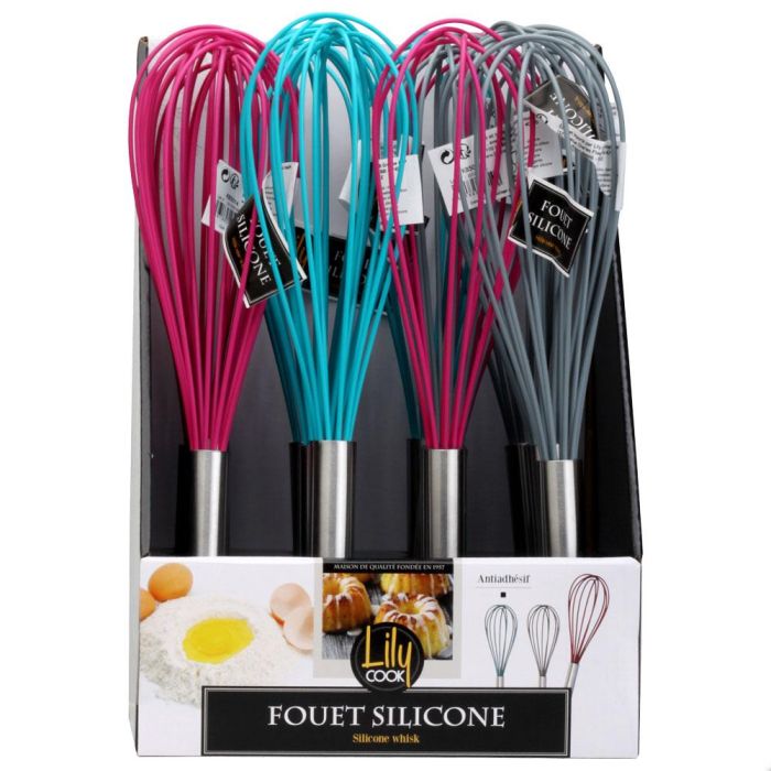 Lily Cook Batidor de Silicona Resistente Anti-rayaduras con Mango de Acero Inoxidable, 29 cm 1