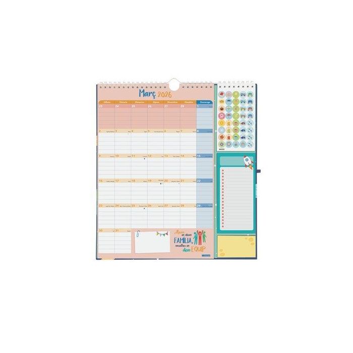 Calendari (2025-26) Finocam Catalan 16 Meses Plus Paret M/V 300X300 Familiar