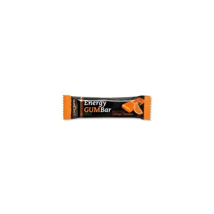 CROWN SPORT NUTRITION Energy Gum Bar gominola sabor Naranja 30g, para mejorar el rendimiento en entrenamientos y competiciones