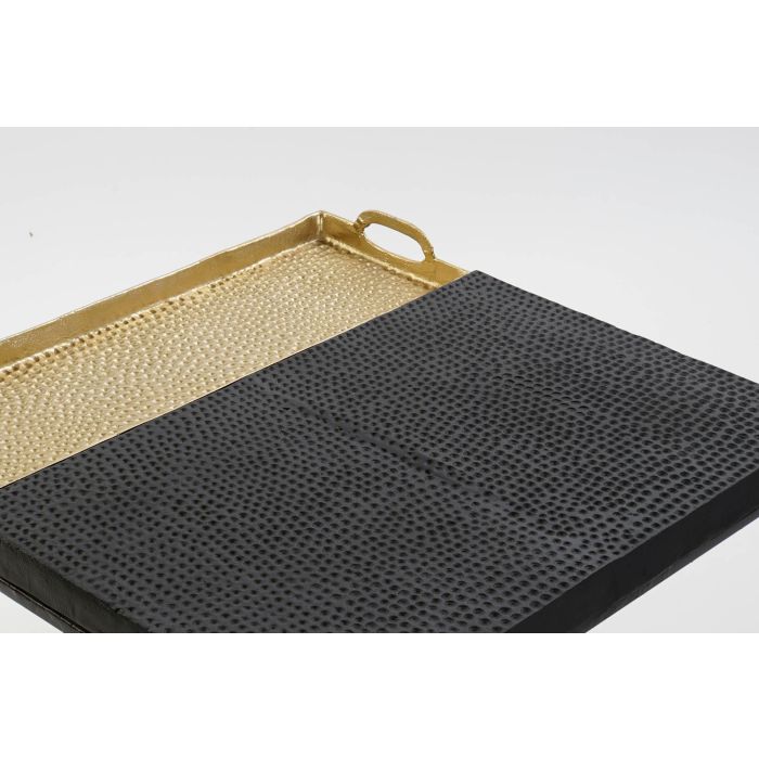 DKD Home Decor Mesa Centro Dorado Negro Acero Aluminio 61 x 61 x 49 cm 1