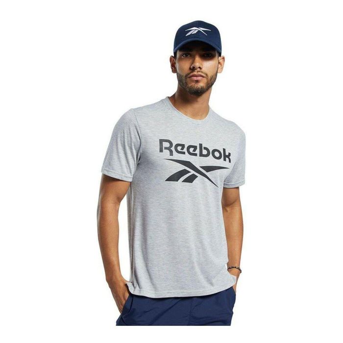 Camiseta de Manga Corta Hombre Reebok Workout Ready Supremium Gris Camiseta de Manga Corta Hombre Reebok Workout Ready Supremium Gris