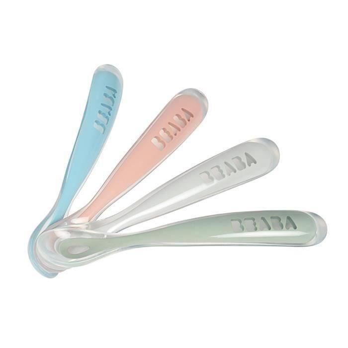 BEABA Set de 4 cucharas de silicona para la primera edad (azul viento + verde eucalipto + niebla ligera + rosa antiguo) BEABA Set de 4 cucharas de silicona para la primera edad (azul viento + verde eucalipto + niebla ligera + rosa antiguo)