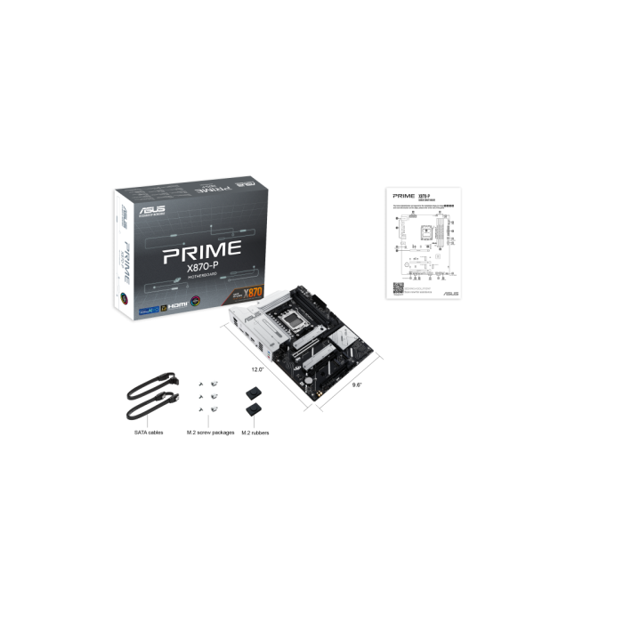 ASUS PRIME X870-P AMD AM5 4DDR5 HDMI PCIE5.0 2SATA3 USB2.0 ATX