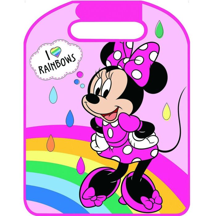 Disney CZ10270 Protector de Asiento para Coche Minnie Mouse, Universal, Resistente PVC Duradero, 45x56cm, Fácil de Lavar y Ajustar