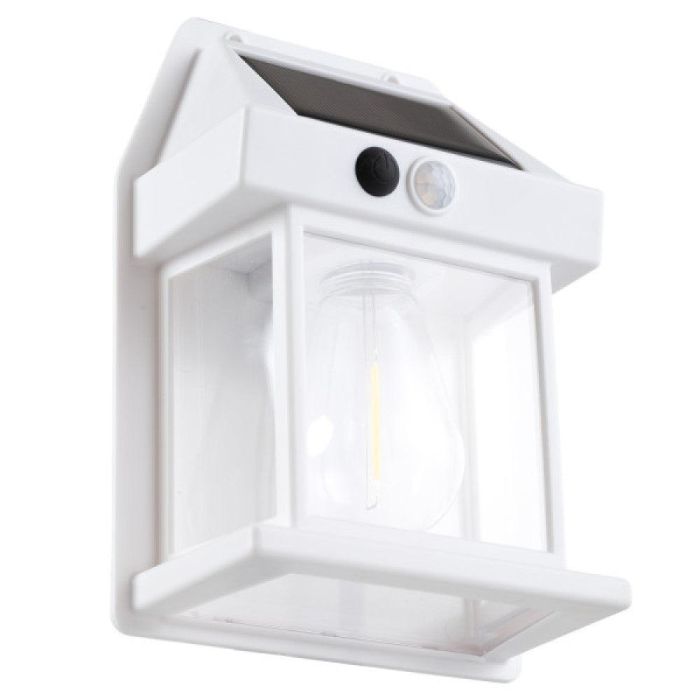 Aplique Solar IP44 3W 3000K 100Lm con Sensor PIR - Blanco [ASAL-0289] 3