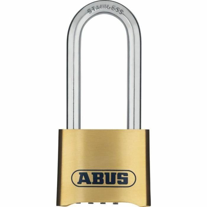Abus 180IB/50HB63 B/DFNLI Candado Combinado Cuerpo Latón Forjado Mango Acero Inoxidable Código Numérico