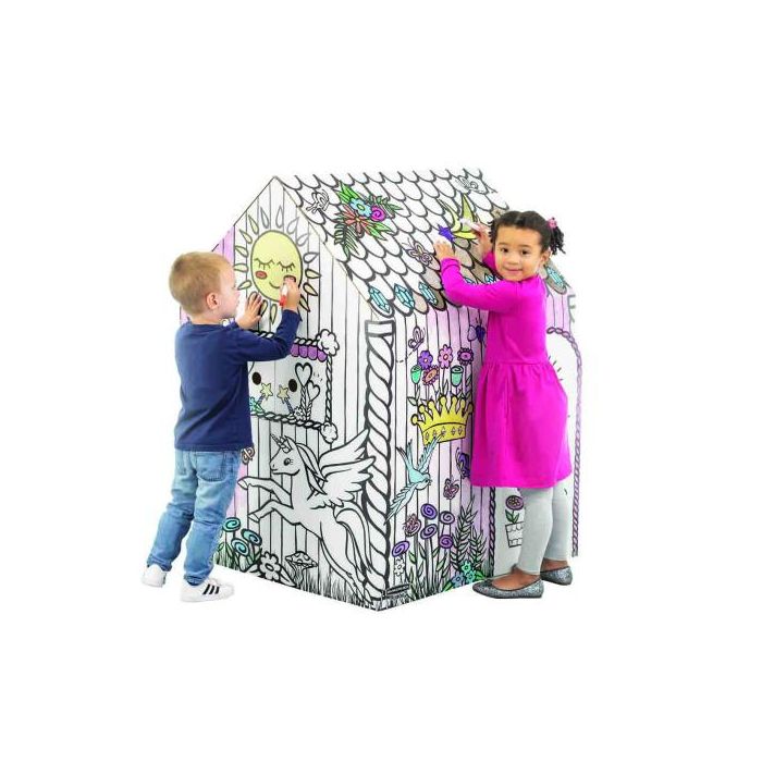 Bankers Box Casa de Juego Unicorn Playhouse, Cartón Corrugado Resistente, Diseño Interactivo, 1232401