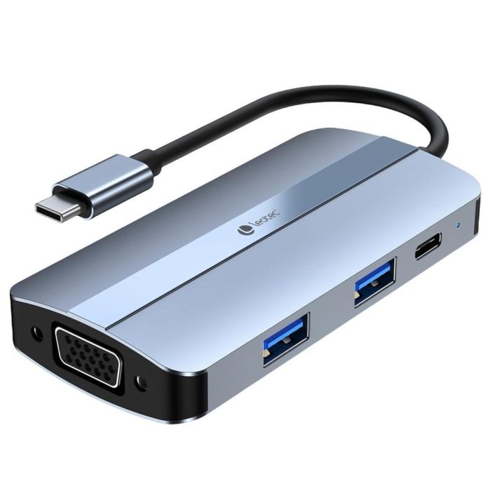 Leotec LEDS04 Docking Station USB-C 7 en 1 con 100W PD, HDMI 4K, VGA, 2xUSB-A, 1xUSB-C Datos, Jack 3.5mm - Azul 3 Leotec LEDS04 Docking Station USB-C 7 en 1 con 100W PD, HDMI 4K, VGA, 2xUSB-A, 1xUSB-C Datos, Jack 3.5mm - Azul 3