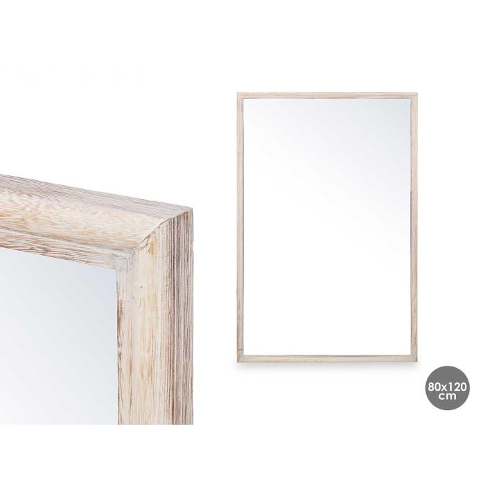 Espejo de Pared con Marco de Madera 80x120 cm Natural - Giftdecor Espejo de Pared con Marco de Madera 80x120 cm Natural - Giftdecor