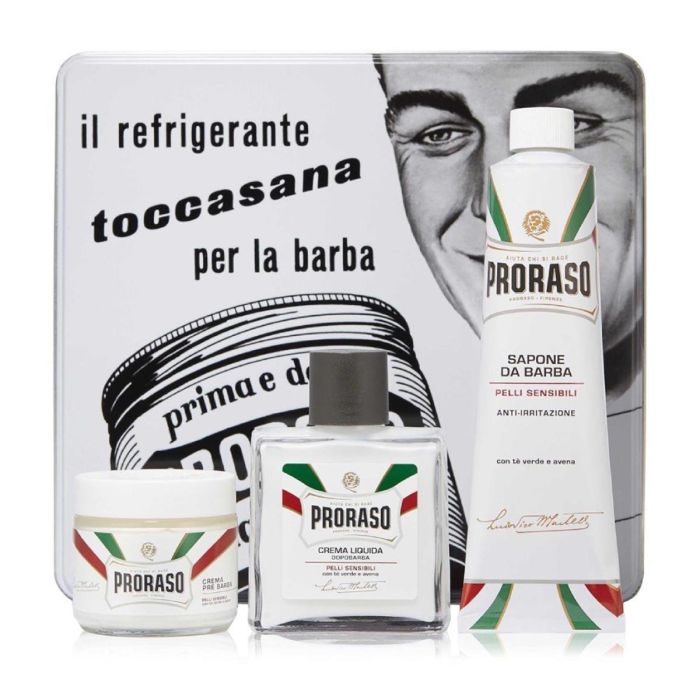 Proraso Te verde jabón de barba pieles sensibles 100 ml + crema liquida 1 unidad + crema para barba 1 unidad