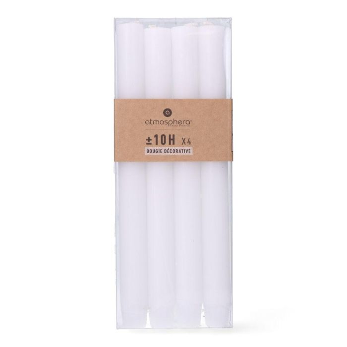 Pack 4 velas color blanco rustico 85 g 1