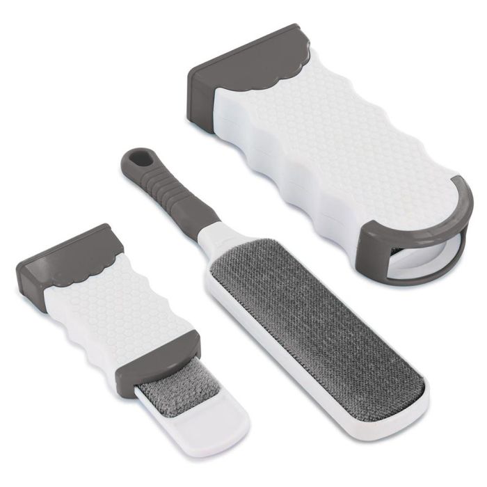 Je cherche une Idee Juego de 2 Cepillos Quita-Pelusa para Ropa y Muebles, Elimina Pelusas y Pelo de Animales, Incluye Cepillo Grande y de Viaje 2