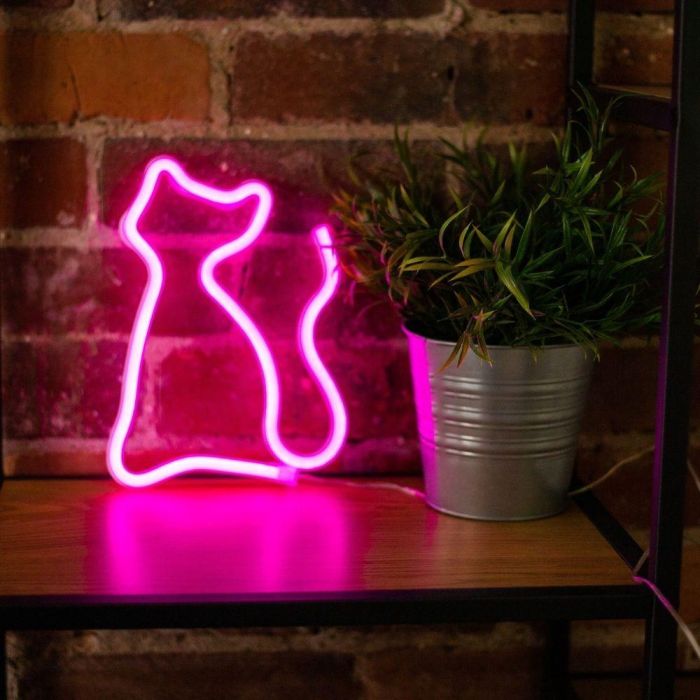 Forever Lámpara Neon LED Gato Rosa - Iluminación Decorativa, Tecnología LED, Sobremesa 4 Forever Lámpara Neon LED Gato Rosa - Iluminación Decorativa, Tecnología LED, Sobremesa 4