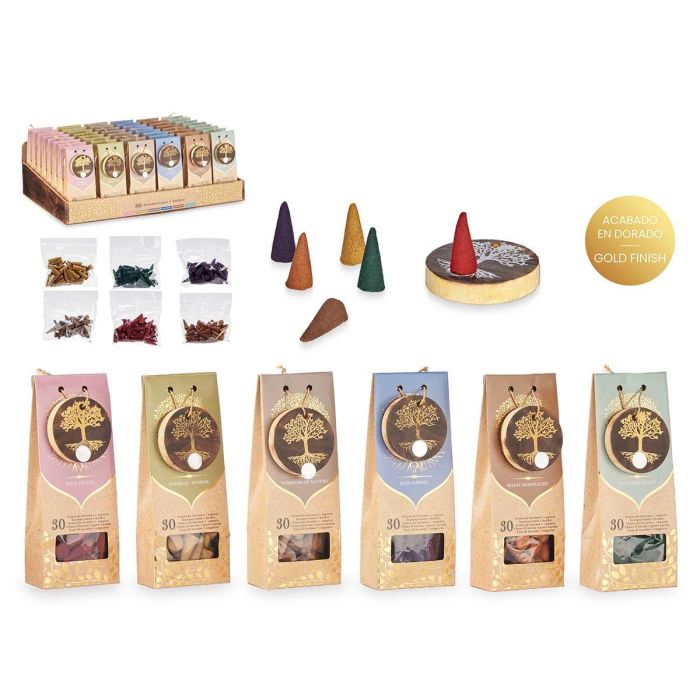 Acorde 30 Conos de Incienso con Soporte de Madera, Surtido 6 Aromas y 6 Colores - 6x16x3 cm (48 Unidades) Acorde 30 Conos de Incienso con Soporte de Madera, Surtido 6 Aromas y 6 Colores - 6x16x3 cm (48 Unidades)