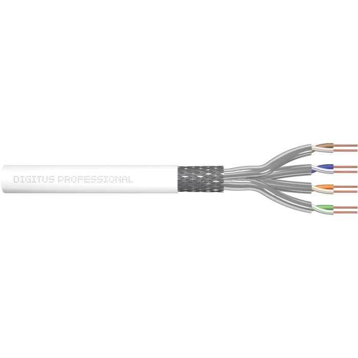 Digitus Cable de Instalación S/FTP Cat7 305m. Blanco. Sólido. PoE. LSZH. Para Redes 10 Gigabit Ethernet 600 MHz