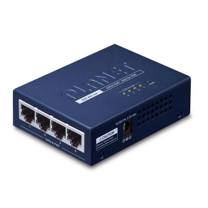 Planet HPOE-460 - Inyector PoE Hub Gigabit 4 Puertos IEEE 802.3at/af (30W/Puerto, 120W Total) para Cámaras IP, Puntos de Acceso Wifi Planet HPOE-460 - Inyector PoE Hub Gigabit 4 Puertos IEEE 802.3at/af (30W/Puerto, 120W Total) para Cámaras IP, Puntos de Acceso Wifi