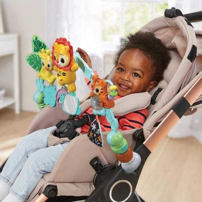 VTech Baby Arco musical del despertar para gatitos bebés articulado con texturas para cuna, silla de coche y cochecito 4
