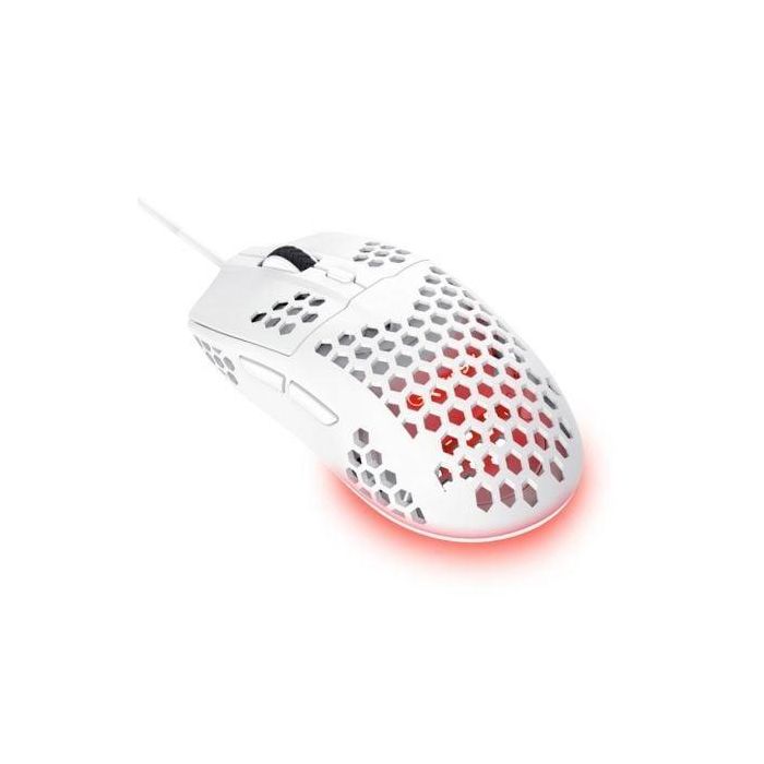 Trust Gaming GXT 929W Helox Ratón Gaming Óptico 6400 DPI Ultraligero 65g RGB 6 Botones Programables Cableado USB Blanco 2 Trust Gaming GXT 929W Helox Ratón Gaming Óptico 6400 DPI Ultraligero 65g RGB 6 Botones Programables Cableado USB Blanco 2